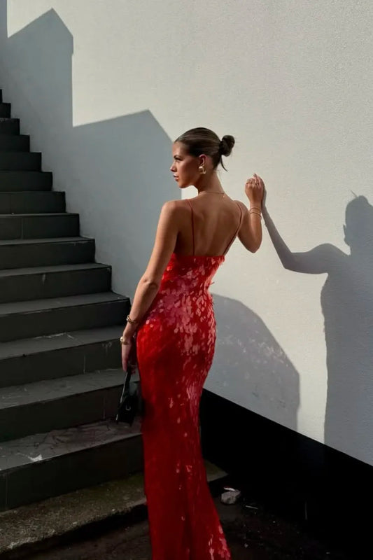 Hollis - Sequin Backless Maxi Dress