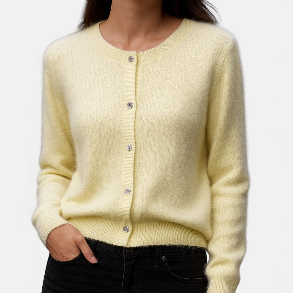 Hilaria - Clean-Line Button-Up Sweater