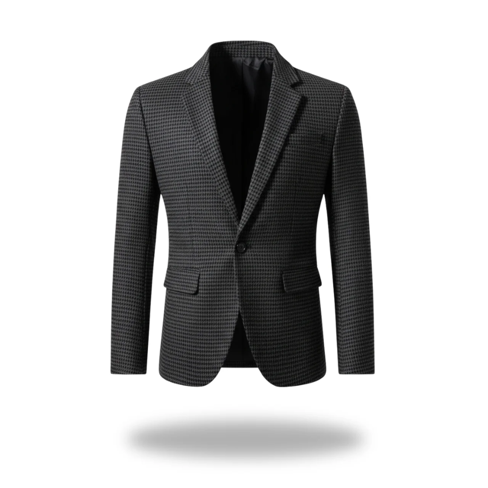 Men's structured blazer with notch lapels - dark grey