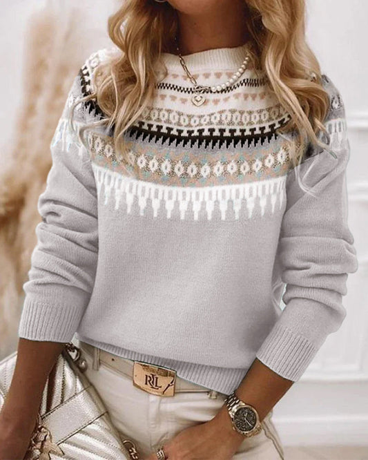 Fiorella - Scandinavian Motif Knitted Sweater