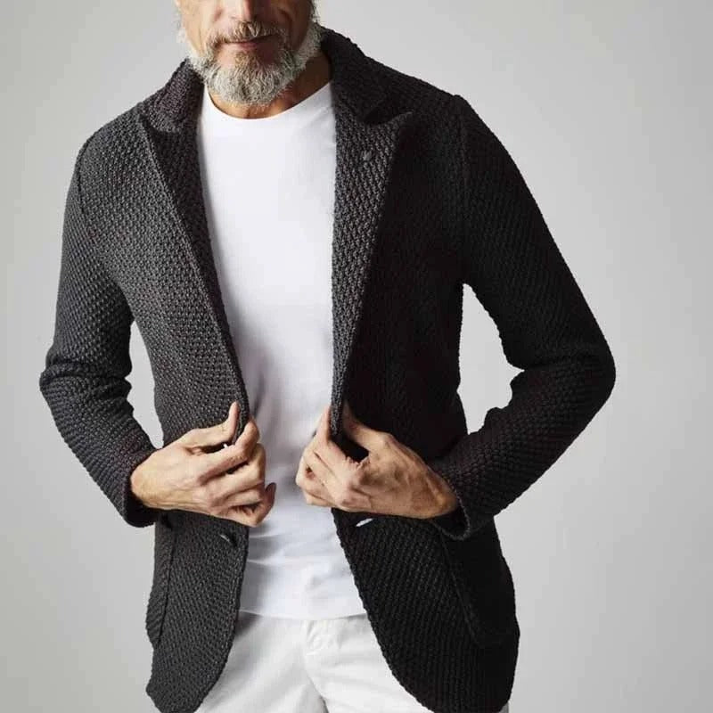 Men's tailored single-breasted blazer with notch lapels - 4
