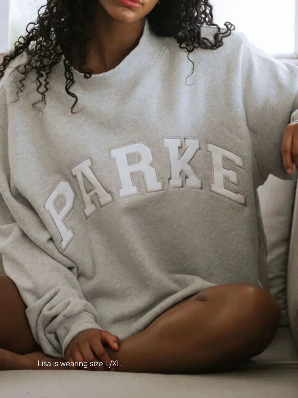 Varsity Oversized Sweatshirt Grey with White Letters