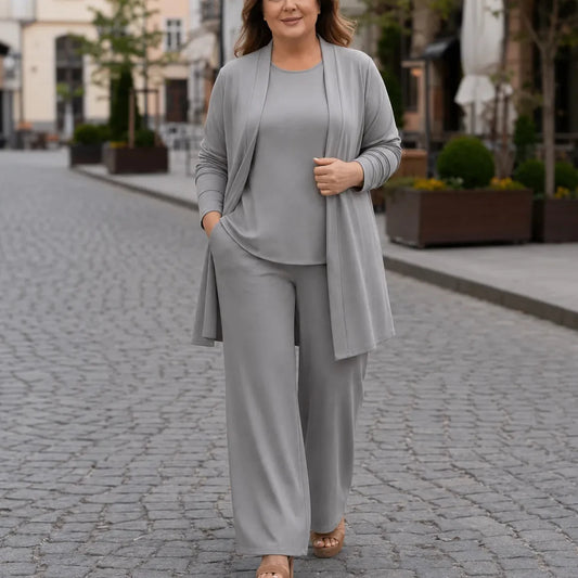 Ulrikke - Three-Piece Top, Trouser and Cardigan Set