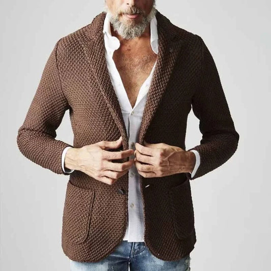 Men's tailored single-breasted blazer with notch lapels - 2