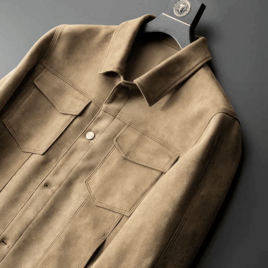 Suede jacket for men with heritage styling