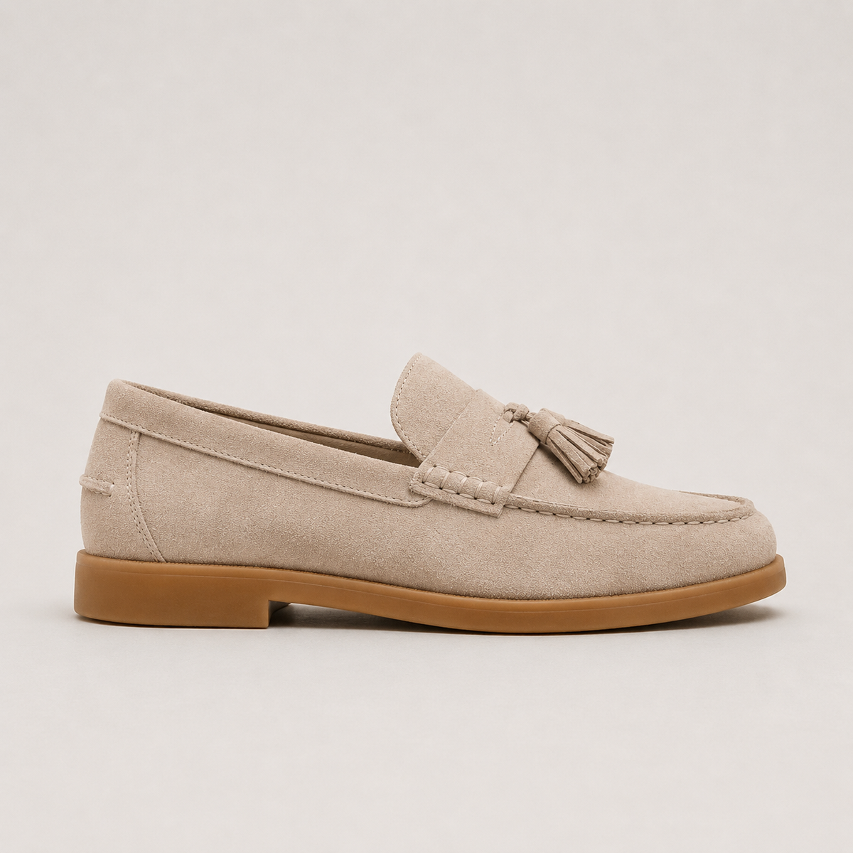 Men's suede loafers with tassel detail