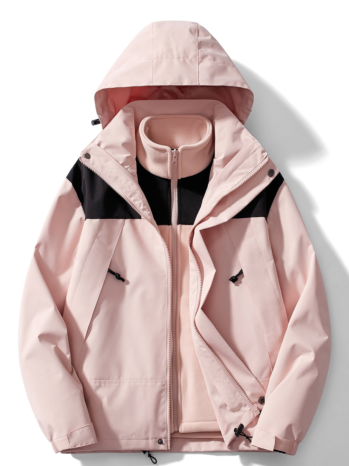 Women's winter jacket with fleece design and hood