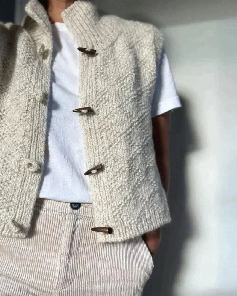 Women's sleeveless knit vest for layering