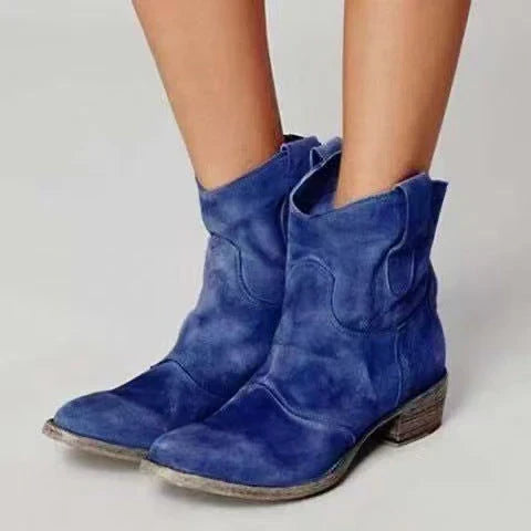 Women's western cowboy ankle boots with pointed toe