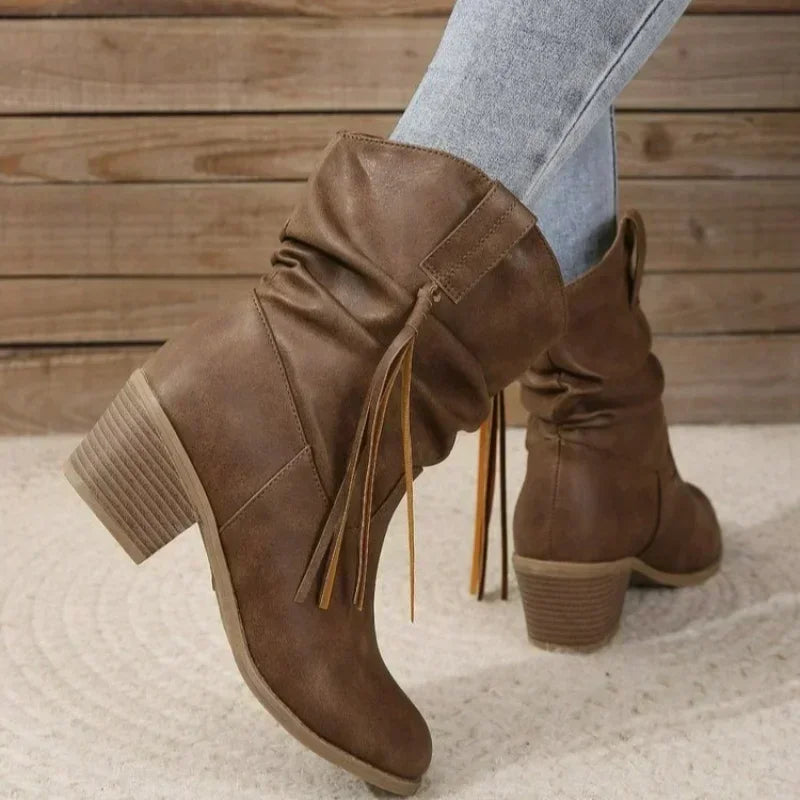 Women's western-style orthopedic boots for everyday wear
