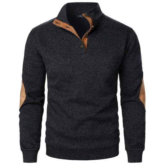 Knitted sweater for men with elbow patches