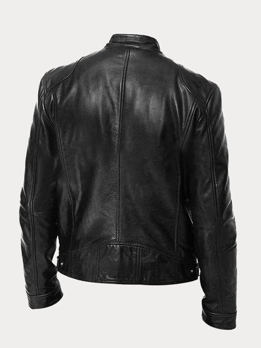 Leather jacket for men with classic styling