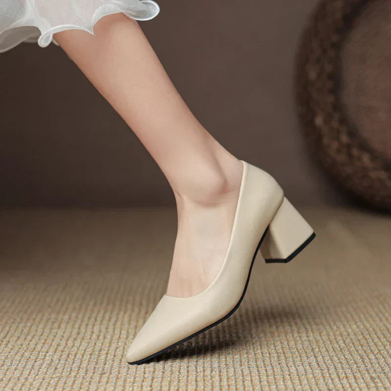 Women's slip-on block heel orthopedic heels