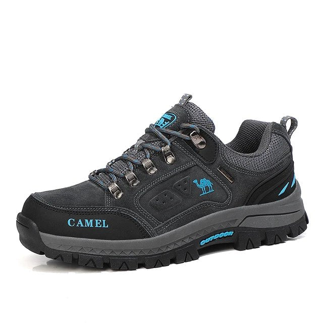 Men's hiking boots with lugged sole - light grey