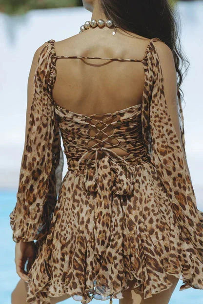 Women's mini dress with flattering silhouette, front view