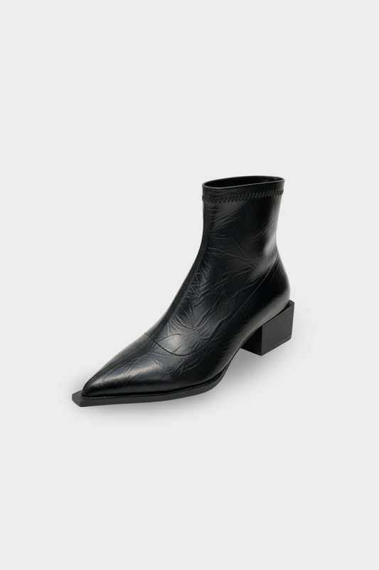 Lucinda - Pointed Toe Slip-On Ankle Boots