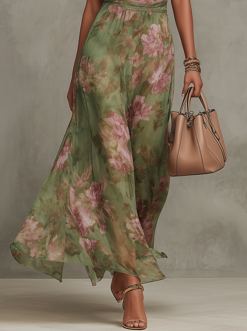 Midi dress for women with floral print