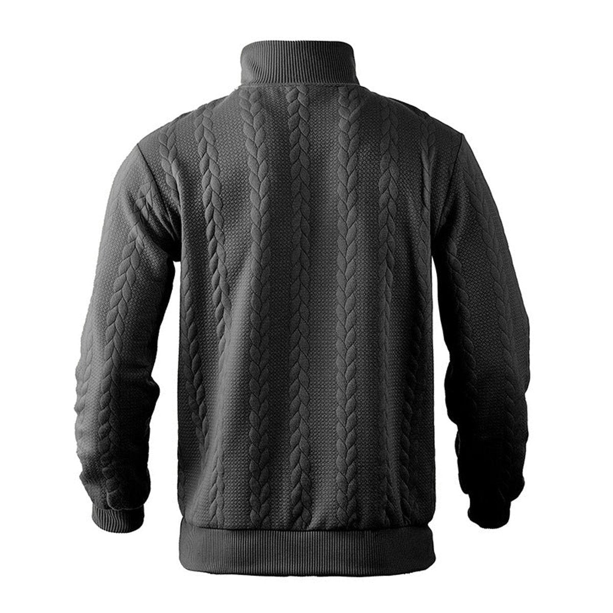 Cable knit quarter-zip sweater for men