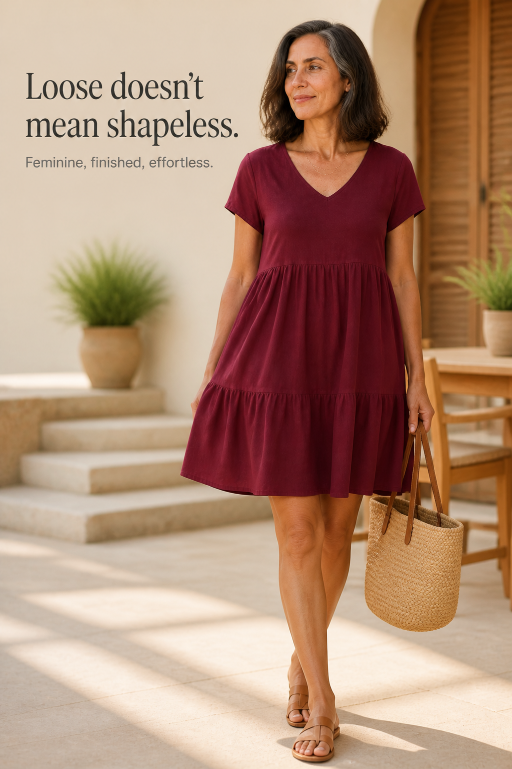 Elowen - V-Neck Tiered Ruffle Midi Dress