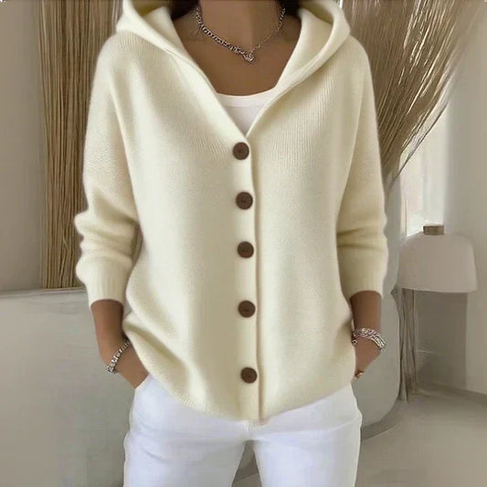 Calliope - Hooded A-Line Button-Up Cardigan