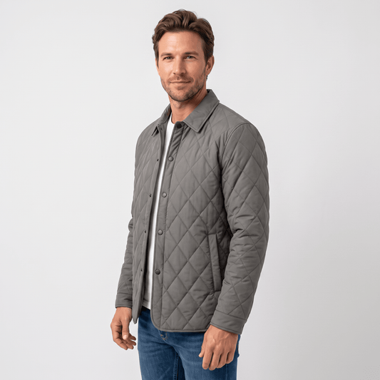 Men's diamond quilted hip length jacket