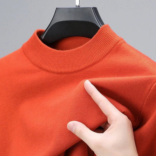 Men's cashmere blend crew neck sweater - orange