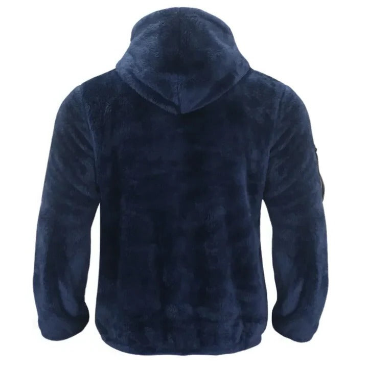 Insulated Winter Jacket with Sherpa Hood for Men