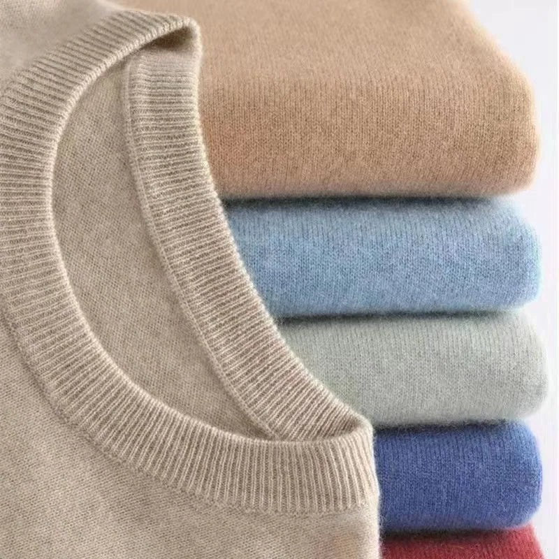 Ribbed Crew Neck Sweater with Raglan Sleeves for Men