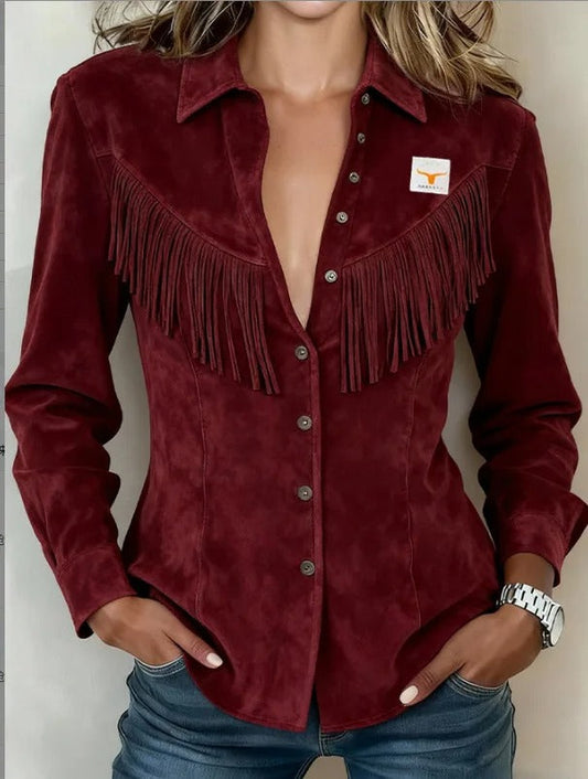 Marlowe - Fringed Western Shirt Jacket