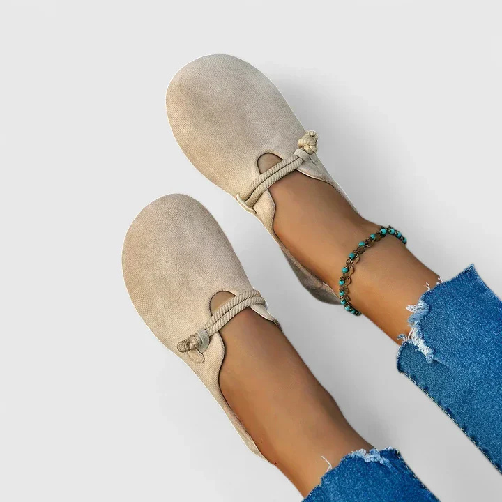 Jolene | Women's Suede Rope-Strap Flat Slip-Ons