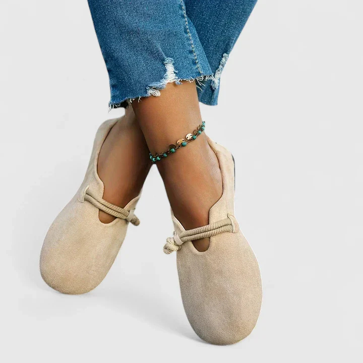 Jolene | Women's Suede Rope-Strap Flat Slip-Ons