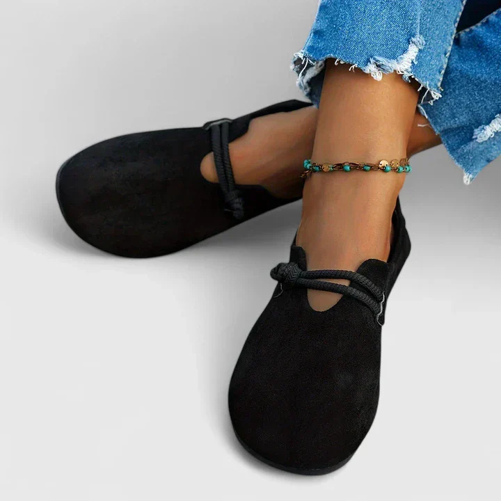 Jolene | Women's Suede Rope-Strap Flat Slip-Ons