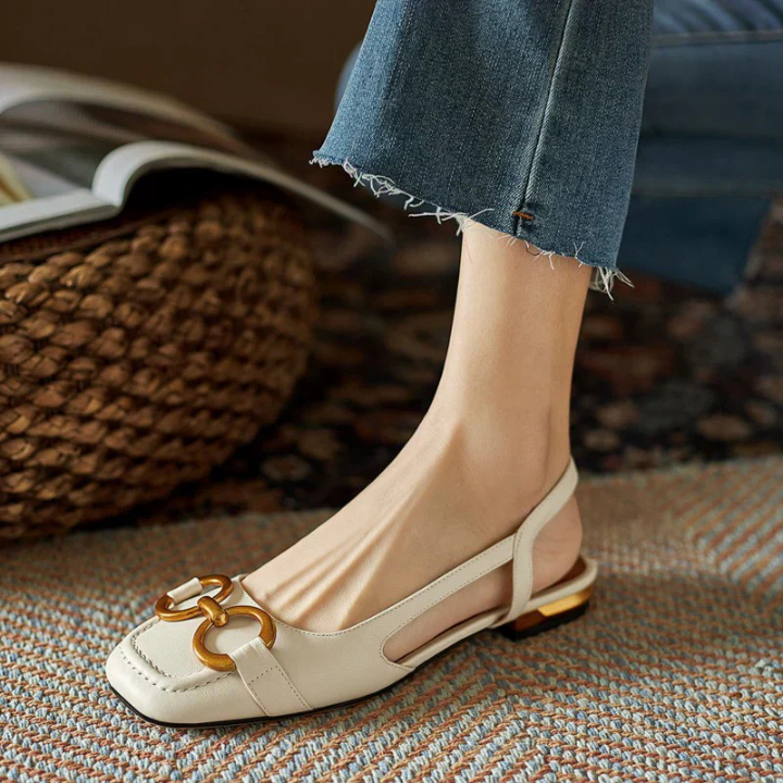 Leah | Women's Suede Horsebit Slingback Low Heels