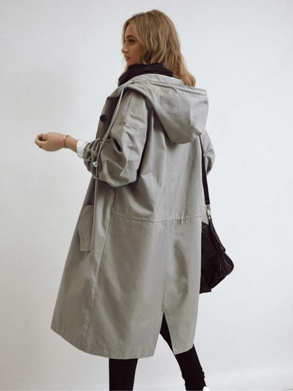 Verity - Oversized Button-Down Longline Trench Coat