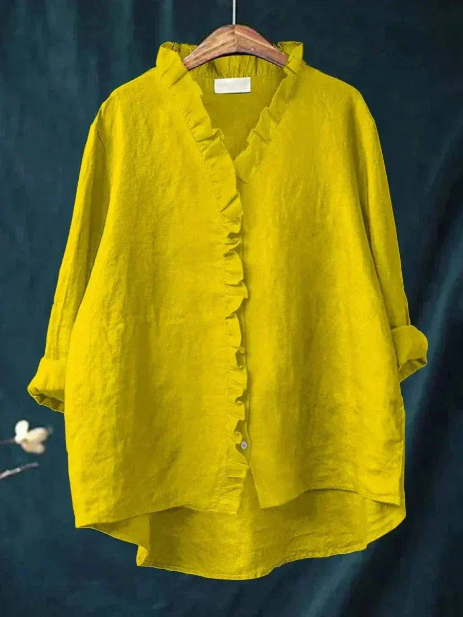 Maeva | Linen Ruffle Blouse