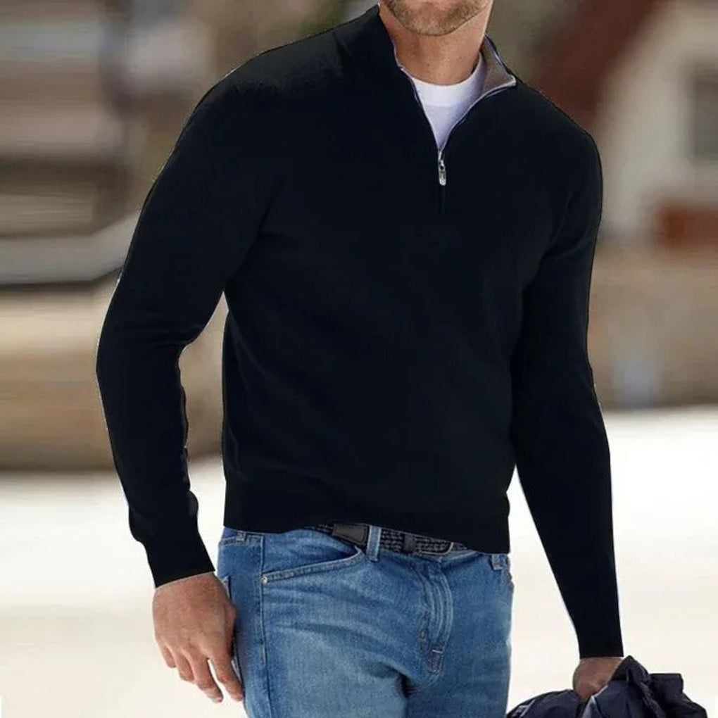 mens-casual-polyester-sweater-with-quarter-zip-and-stand-collar-9