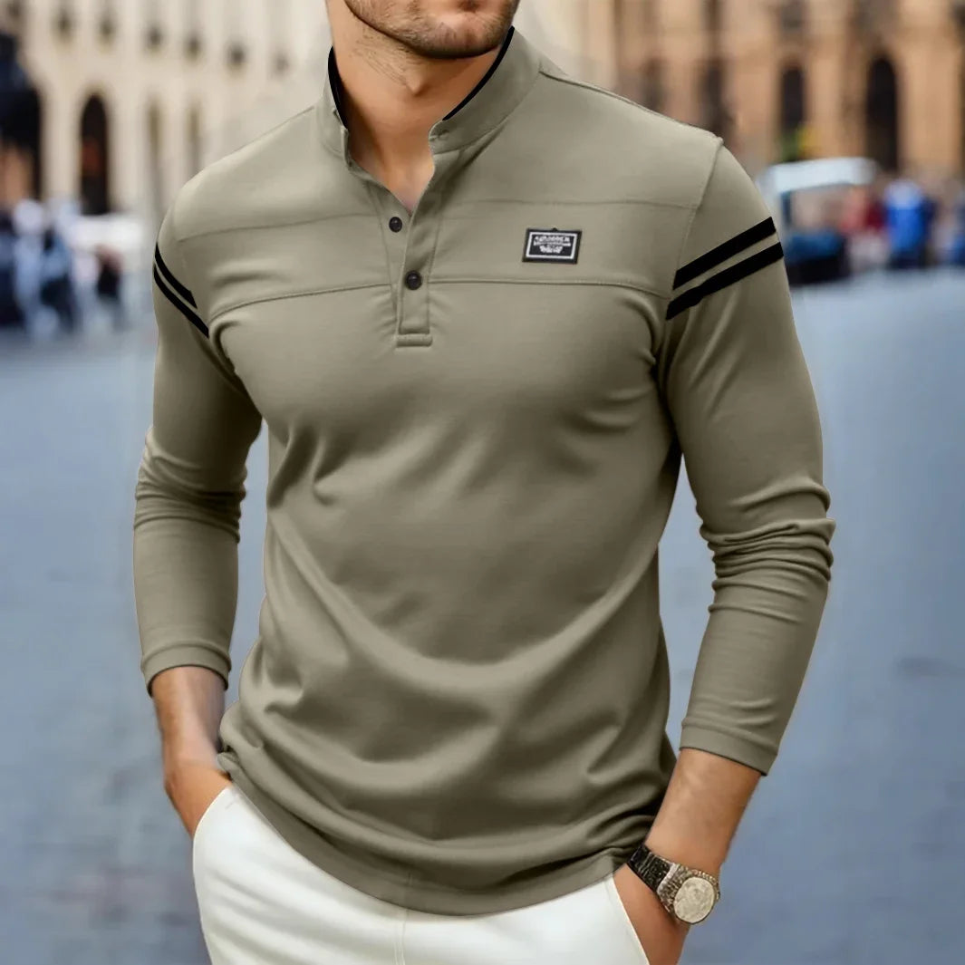 mens-knit-henley-t-shirt-with-button-placket-and-sleeve-stripes-2