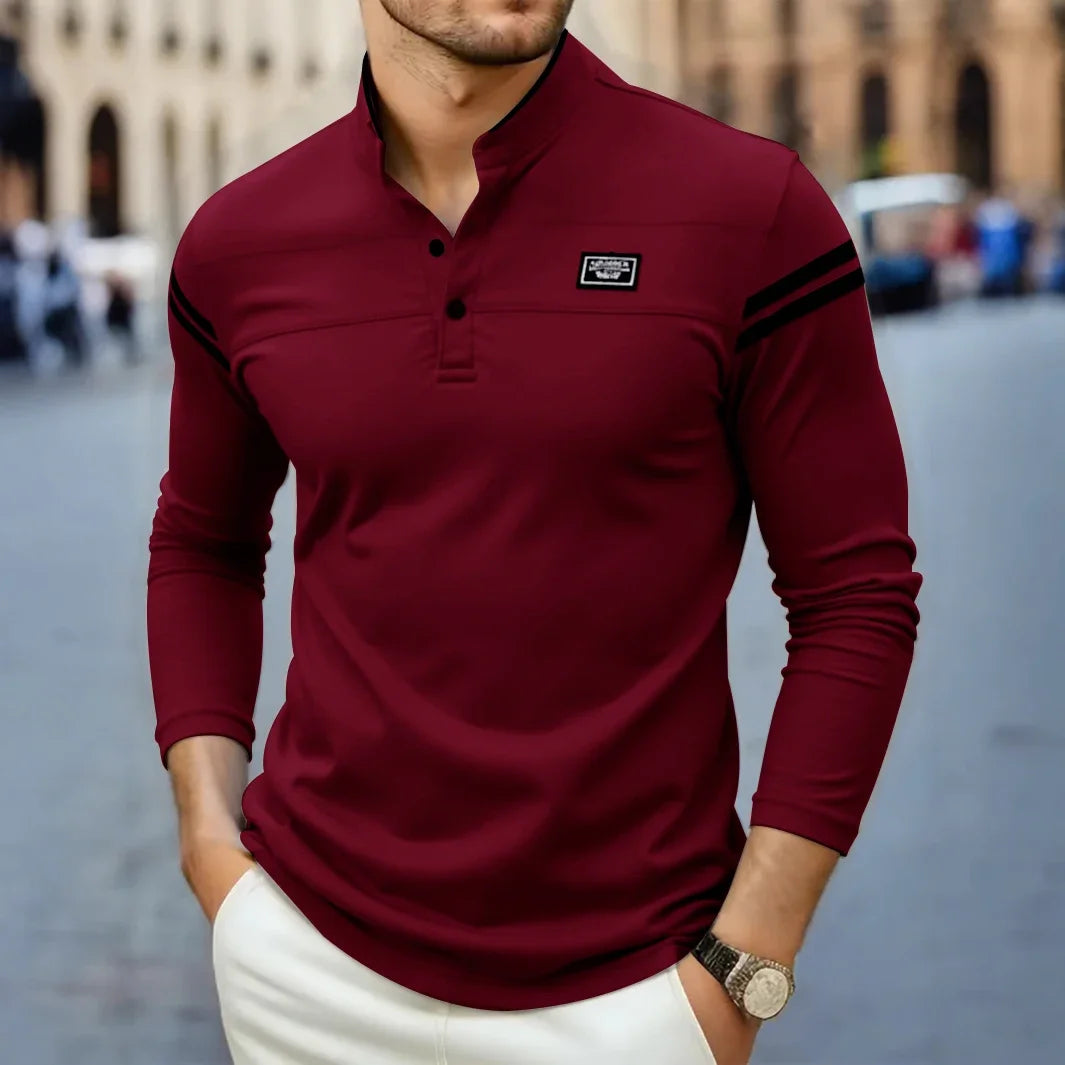 mens-knit-henley-t-shirt-with-button-placket-and-sleeve-stripes-5