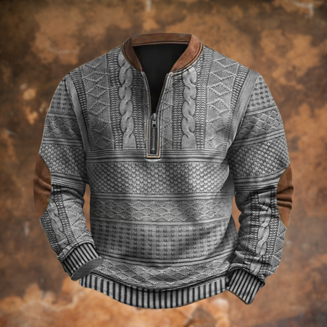 mens-knit-pullover-sweater-with-quarter-zip-and-elbow-patches-6