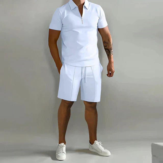 mens-knit-two-piece-set-with-zip-polo-and-drawstring-shorts-7