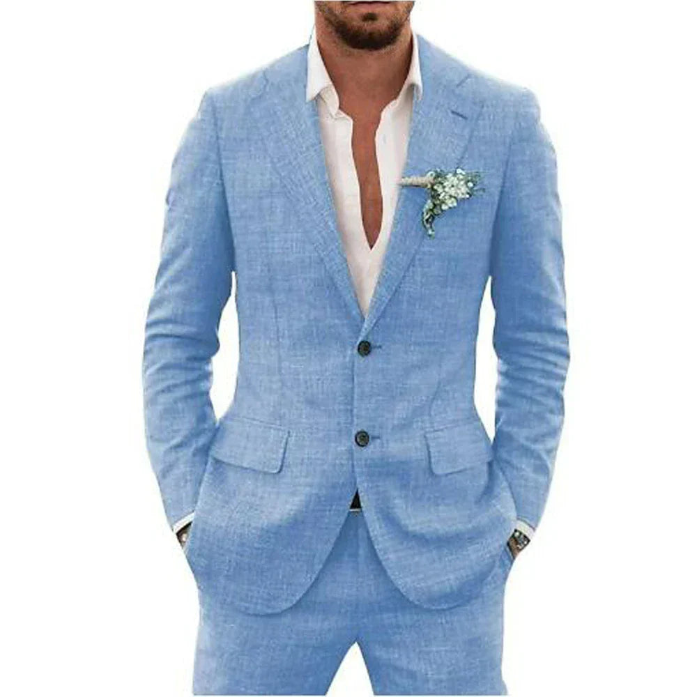 mens-linen-blend-suit-set-with-notch-lapels-and-two-button-blazer-2