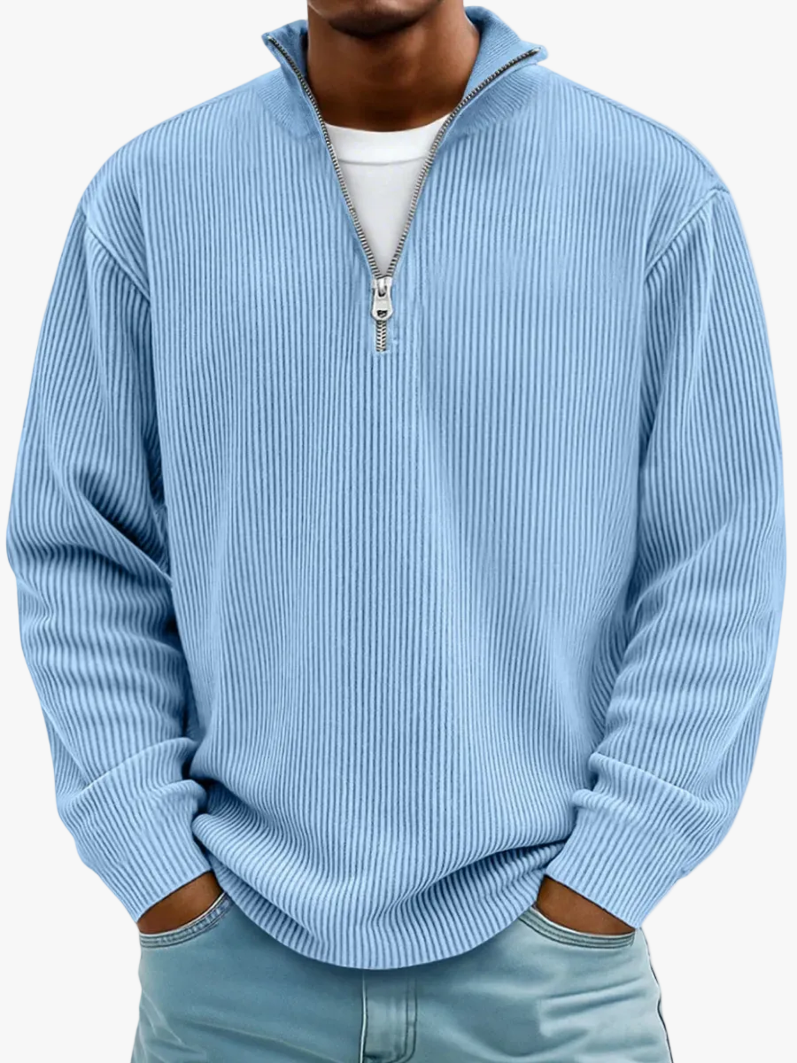 mens-ribbed-knit-pullover-sweater-with-quarter-zip-and-stand-collar-1
