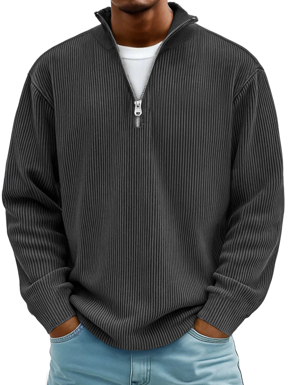 mens-ribbed-knit-pullover-sweater-with-quarter-zip-and-stand-collar-8