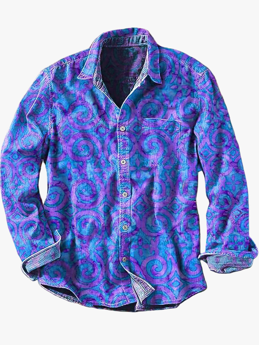 mens-woven-button-front-shirt-with-printed-pattern-and-chest-pocket-1
