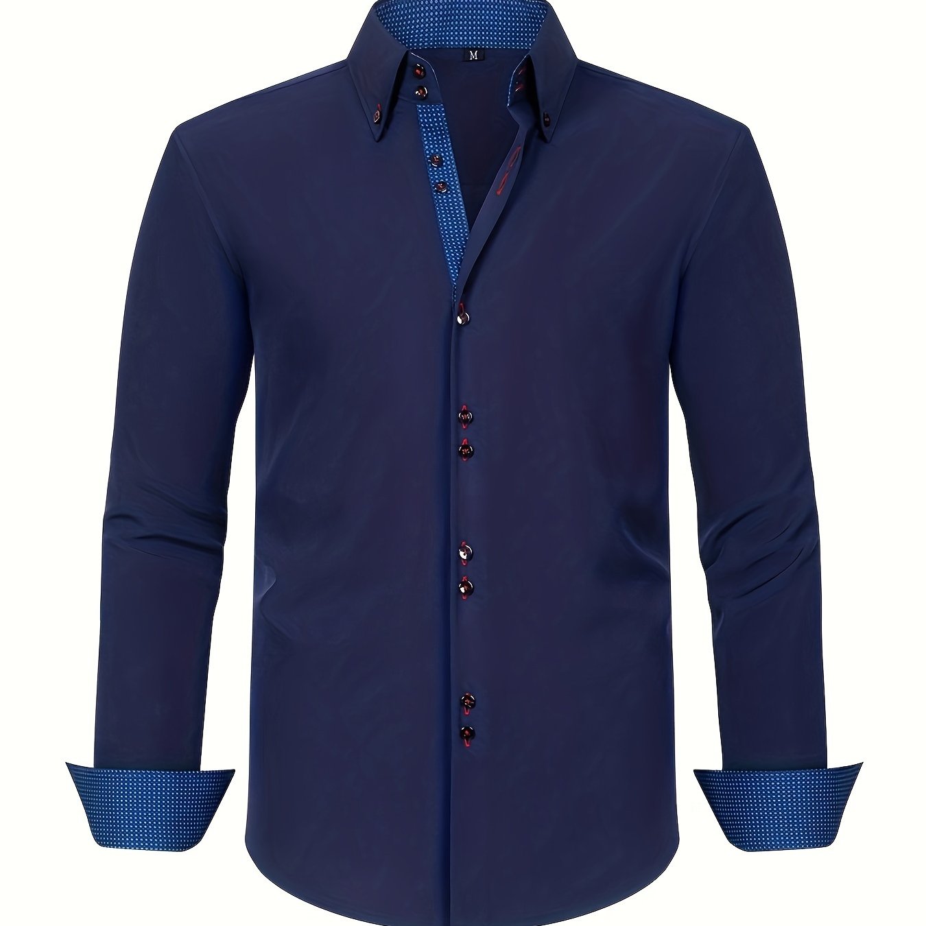 mens-woven-button-up-shirt-with-pattern-lined-collar-and-cuffs-14