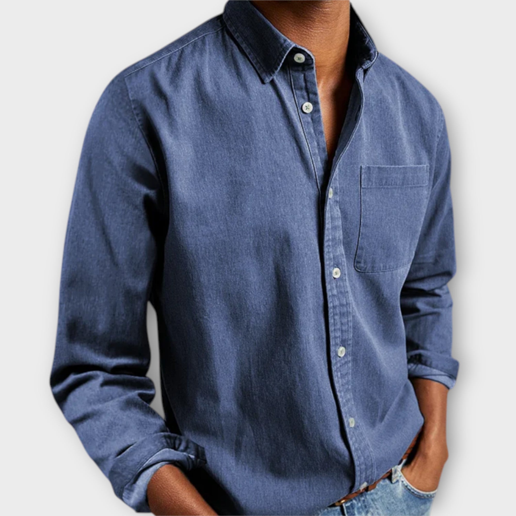 mens-woven-button-up-shirt-with-point-collar-and-chest-pocket-2