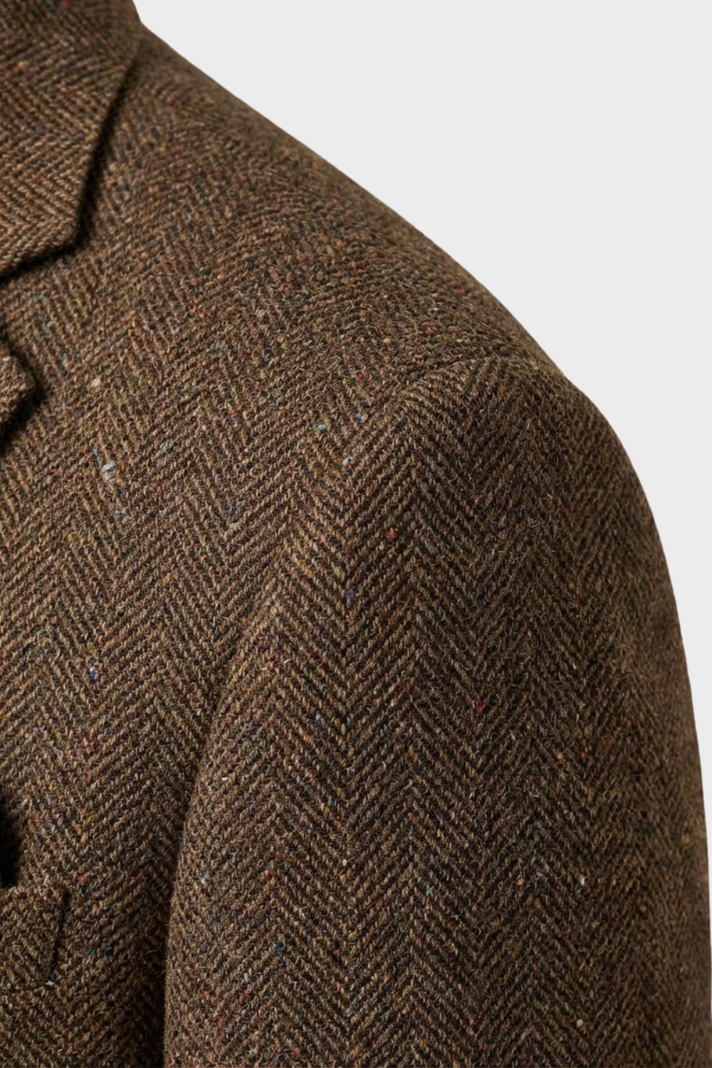Men's Woven Three-Piece Suit with Notch Lapel and Waistcoat