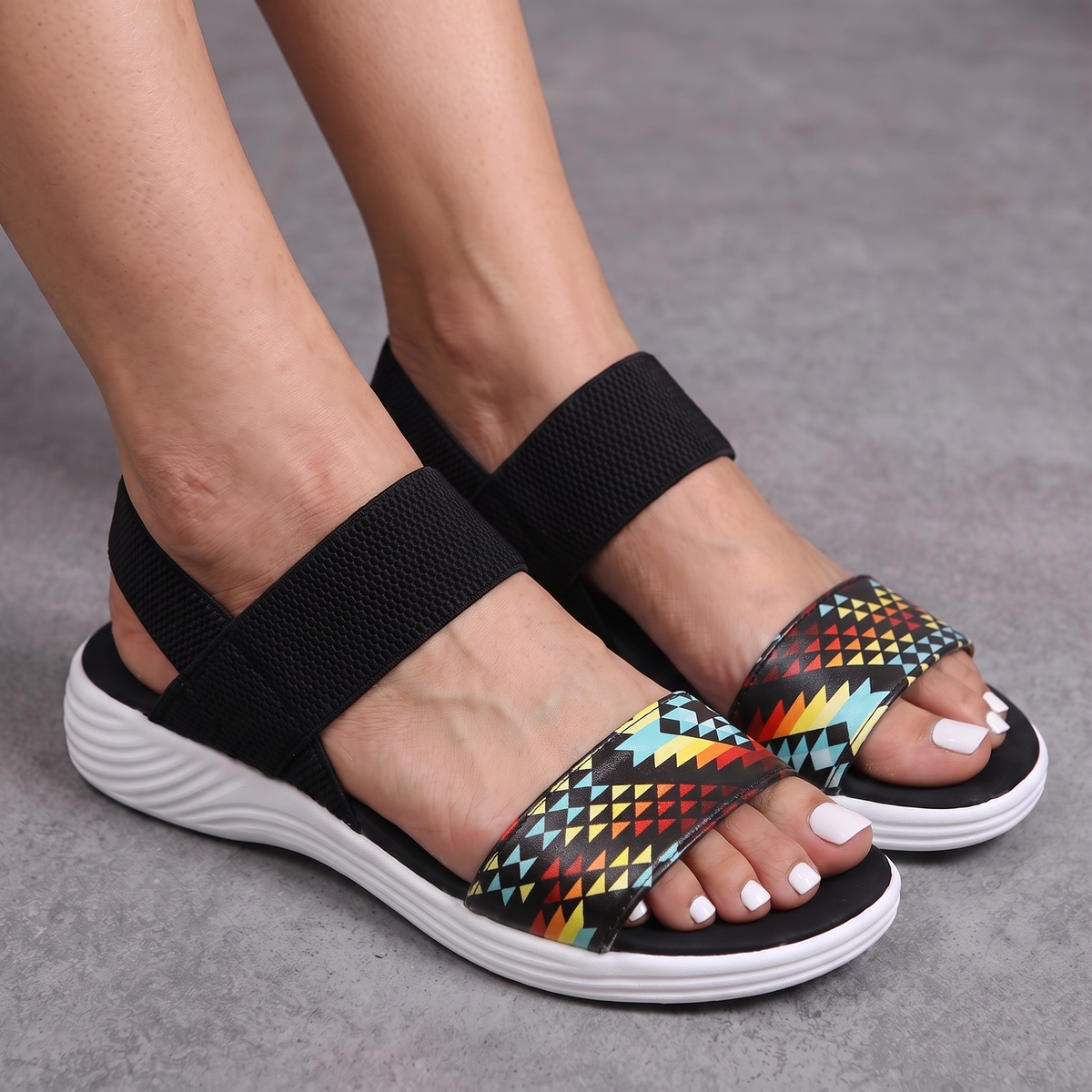 Women's orthopedic sandals for everyday foot support - multicolor
