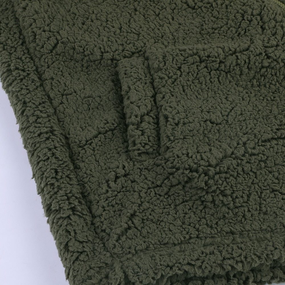 Pernilla - Hooded Oversized Plush-Texture Jacket