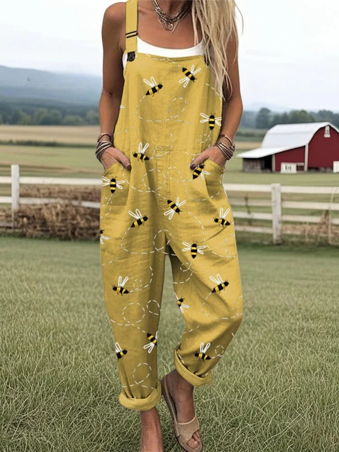 Sunny | Women's Cotton Adjustable Strap Loose-Fit Overall Jumpsuit